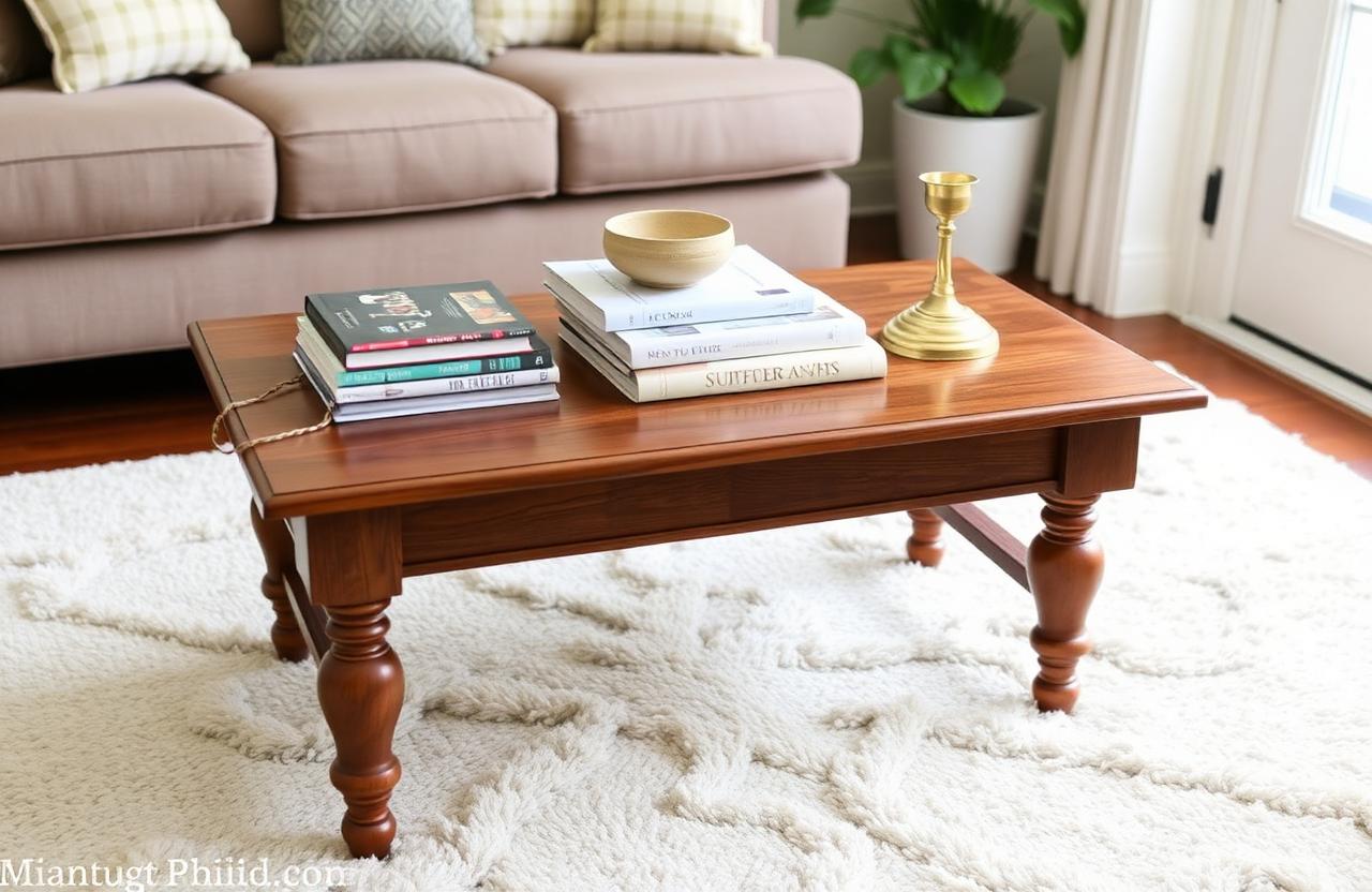 Thrifted Coffee Table Makeover: From Yellow Oak to Warm Walnut